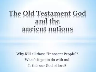 The Old Testament God and the ancient nations