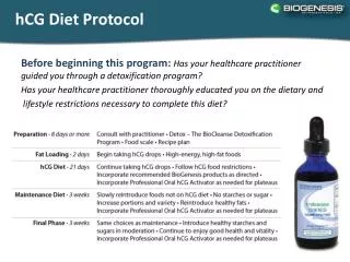 hCG Diet Protocol