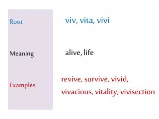 Root Meaning Examples