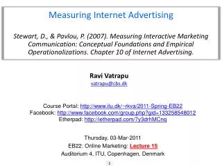 Measuring Internet Advertising