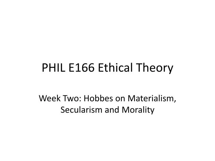 phil e166 ethical theory