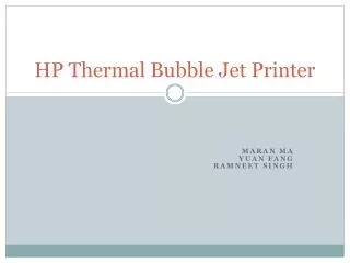 HP Thermal Bubble Jet Printer