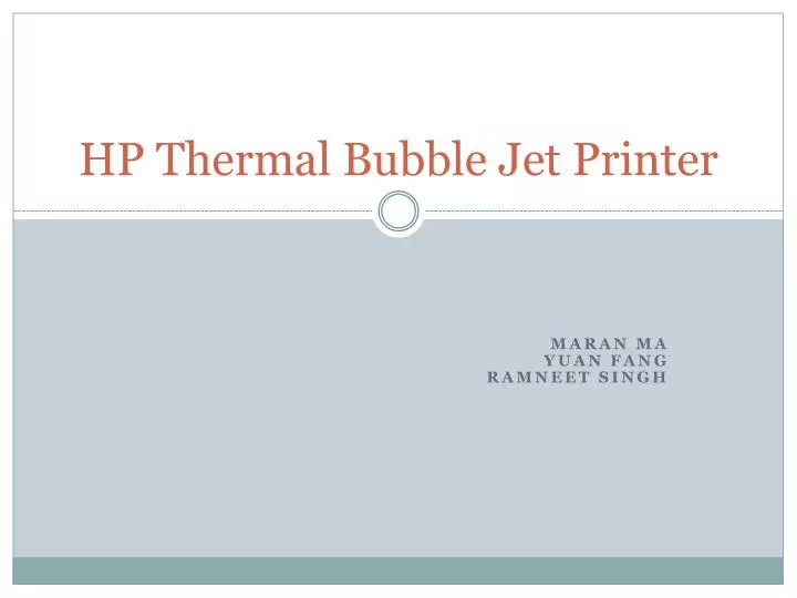 hp thermal bubble jet printer