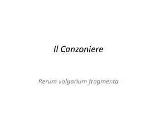 il canzoniere