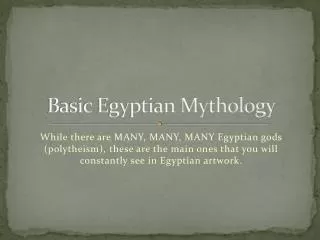 Basic Egyptian Mythology