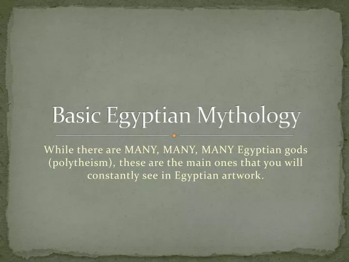 basic egyptian mythology