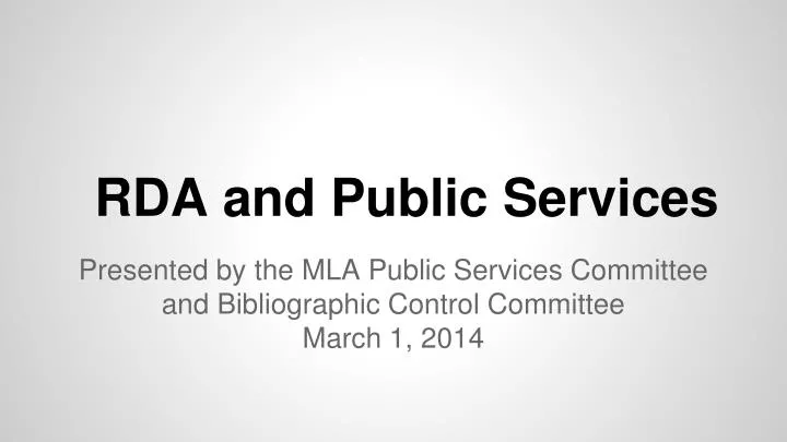 rda and public services