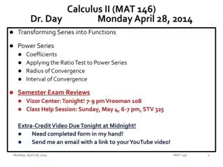 Calculus II (MAT 146) Dr. Day		Monday April 28, 2014