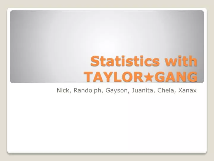 statistics with taylor gang
