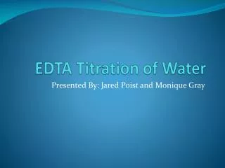 EDTA Titration of Water
