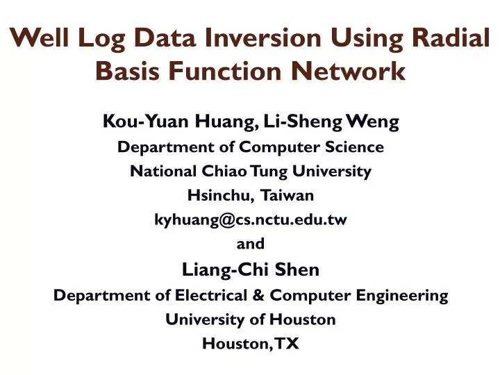 well log data inversion using radial basis function network