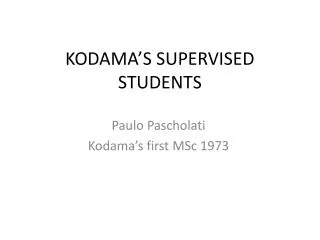 kodama s supervised students