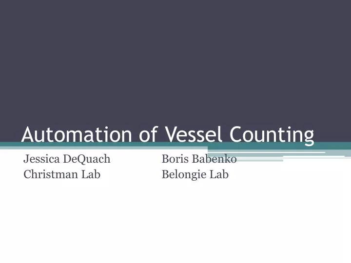 automation of vessel counting