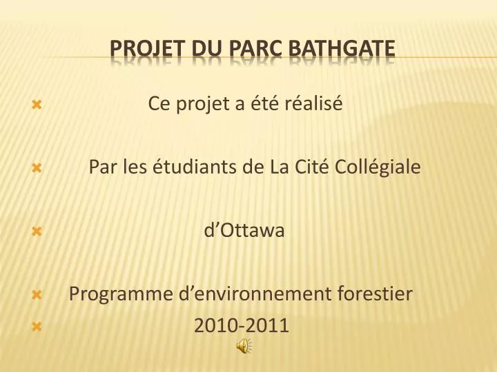 projet du parc bathgate