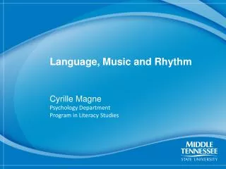 Language, Music and Rhythm