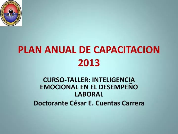 plan anual de capacitacion 2013
