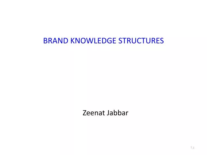 brand knowledge structures