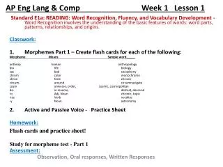 AP Eng Lang &amp; Comp Week 1 Lesson 1