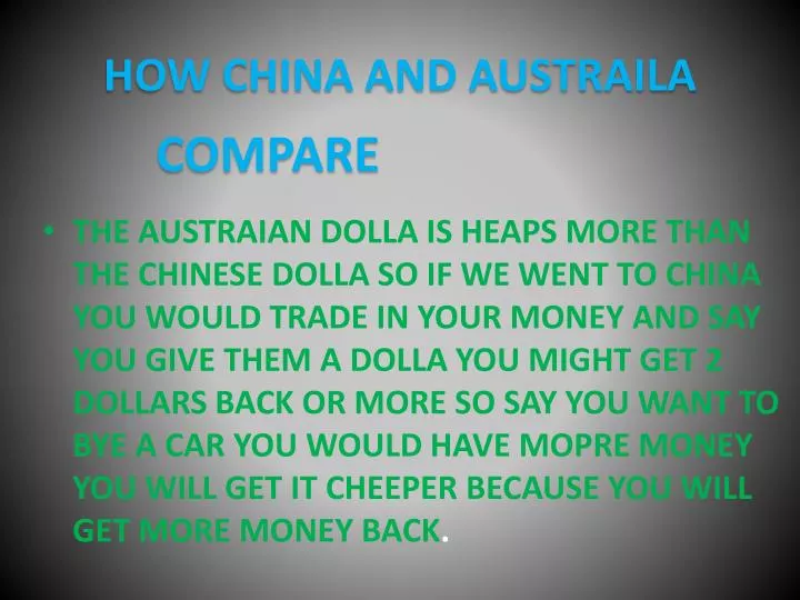 how china and austraila