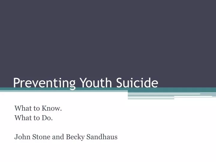 preventing youth suicide