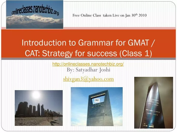 introduction to grammar for gmat cat strategy for success class 1