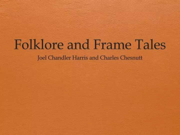 folklore and frame tales