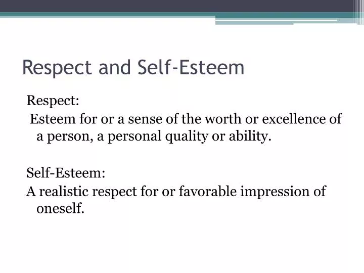 respect and self esteem