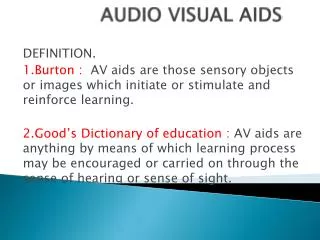 AUDIO VISUAL AIDS