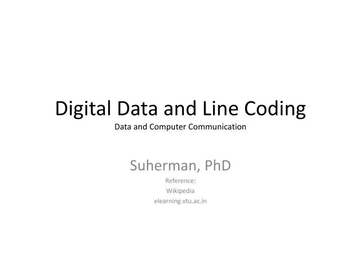 digital data and line coding data and computer communication
