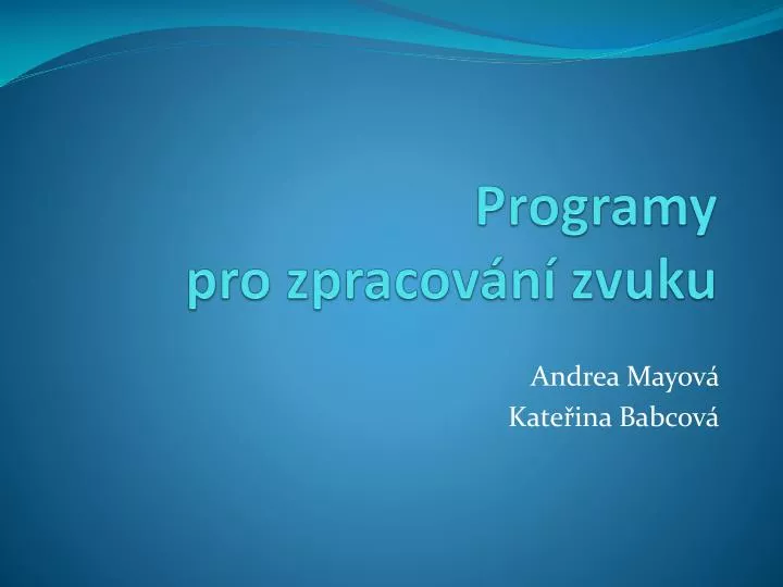 programy pro zpracov n zvuku