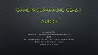 game programming gems 7 audio