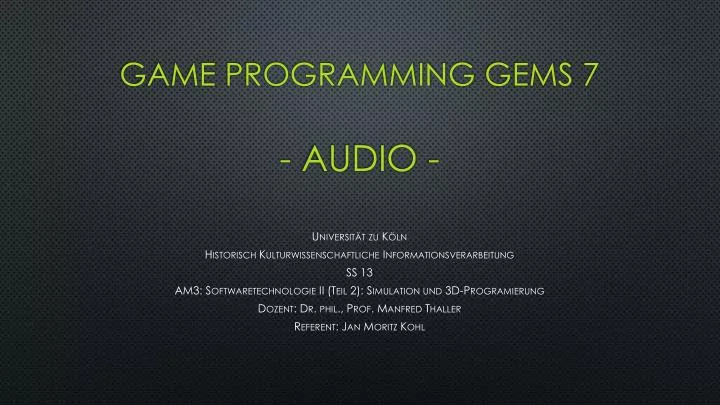 game programming gems 7 audio