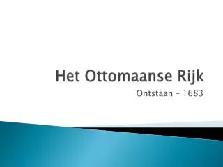 het ottomaanse rijk