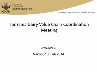 Tanzania Dairy Value Chain Coordination Meeting