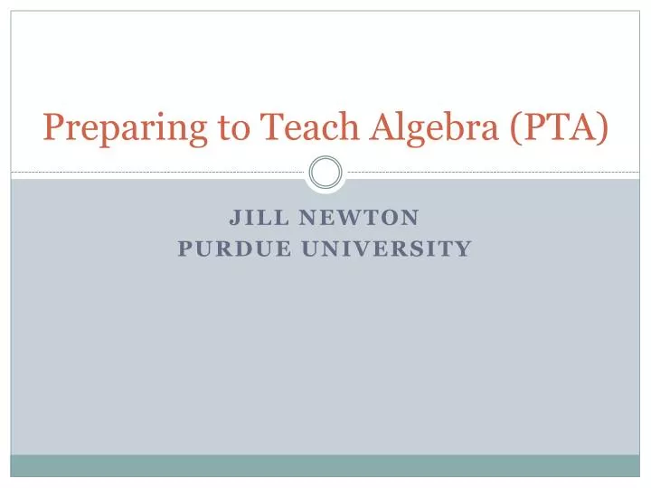 preparing to teach algebra pta