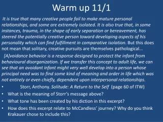 warm up 11 1