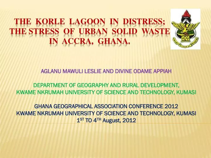 the korle lagoon in distress the stress of urban solid waste in accra ghana