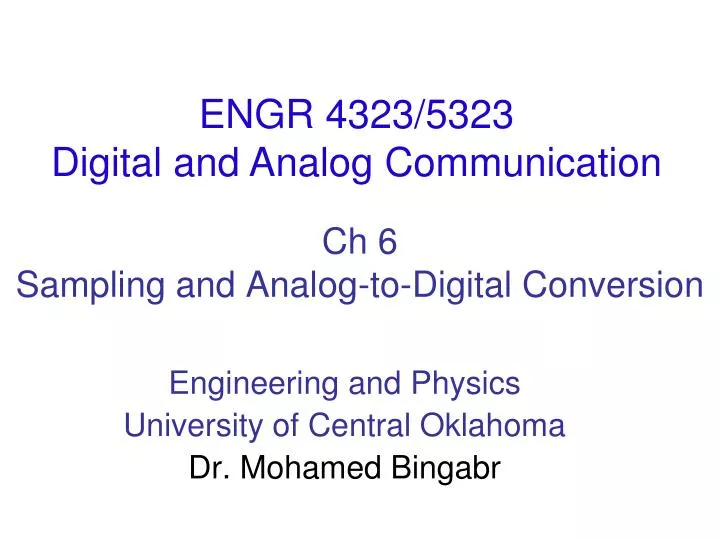 ch 6 sampling and analog to digital conversion