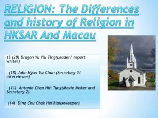 RELIGION: The Differences and history of Religion in HKSAR And Macau