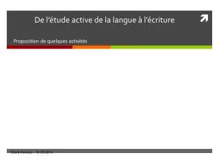 de l tude active de la langue l criture