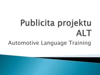 publicita projektu alt