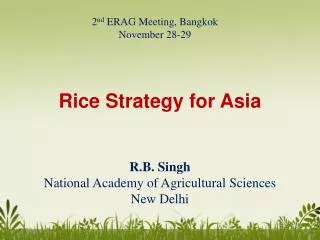 Rice Strategy for Asia