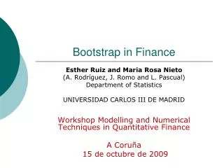 Bootstrap in Finance