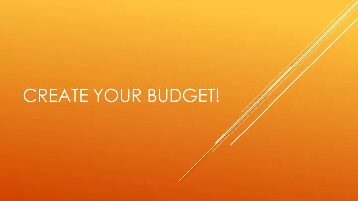 create your budget