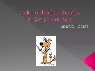 Administration Routes in Small Animals