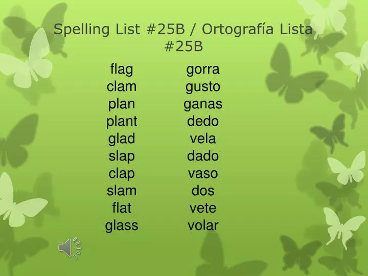 spelling list 25b ortograf a lista 25b
