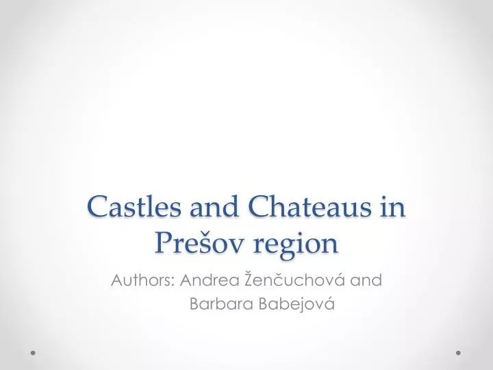 castles and chateaus in pre ov region