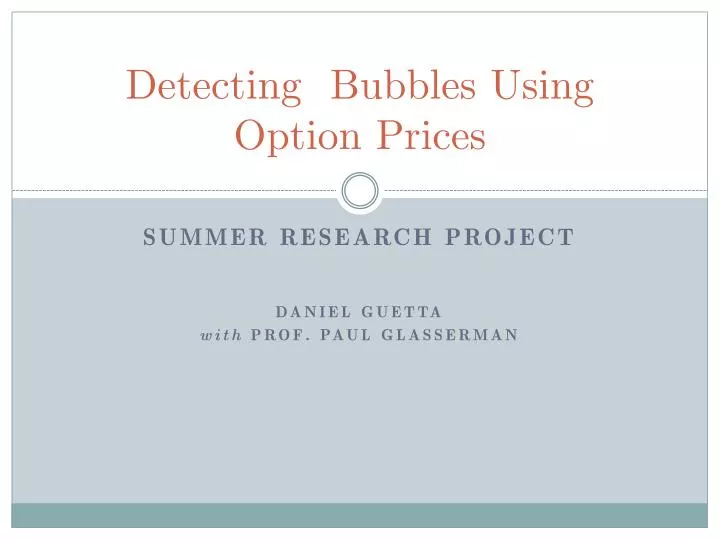 detecting bubbles using option prices