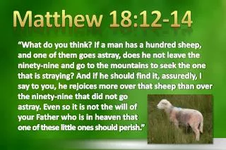 Matthew 18:12-14