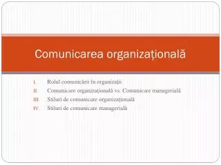 Comunicarea organiza ţională